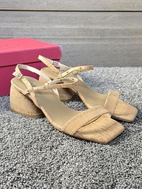 Vaneli Maela Ankle Strap Sandal Cork Block Heel Sandals NEW size 7